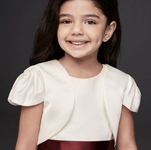White Satin Flower Girl Jacket